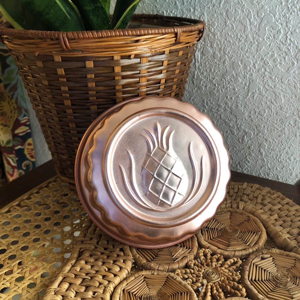 Tart Sized Pineapple Copper Jell-O Molds 2” H x 5 1/4” W